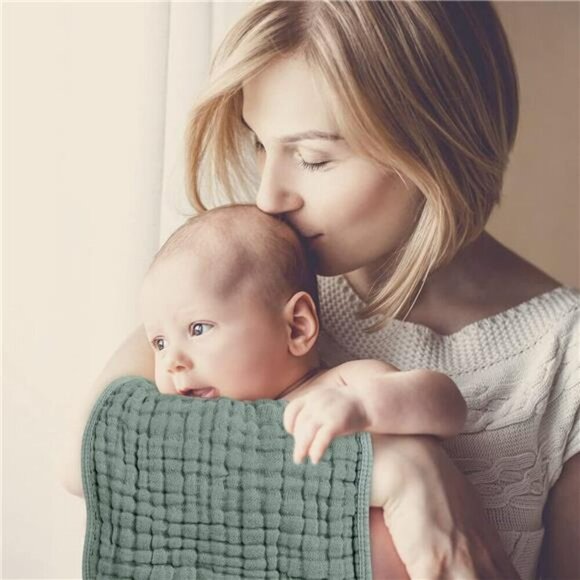Muslin Burp Cloths 100% Cotton Large 20''x10'' Extra Soft and Absorbent 6 Pack B - Picture 3 of 7
